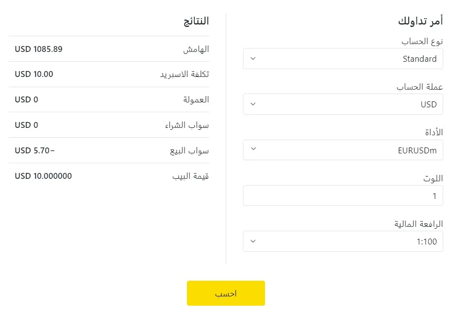 مميزات حاسبة Exness