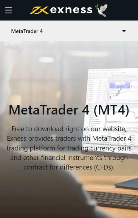 Exness MetaTrader 4 (MT4).