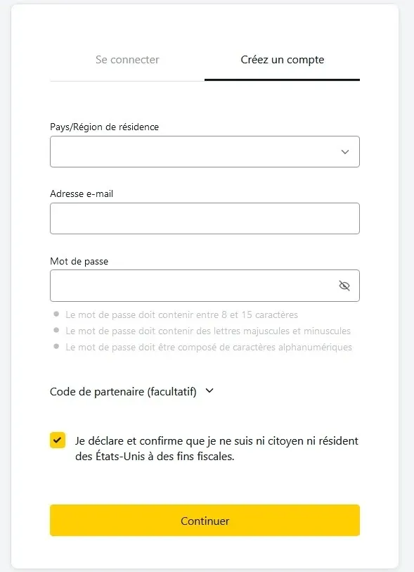 Comment ouvrir un compte démo Exness