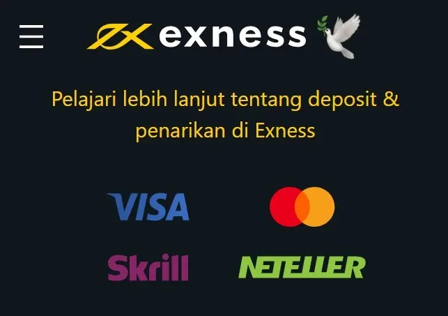 Setoran dan penarikan Exness.