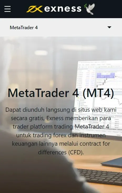 Exness MetaTrader 4 (MT4).