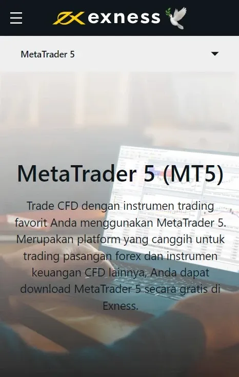 Exness MetaTrader 5 (MT5).