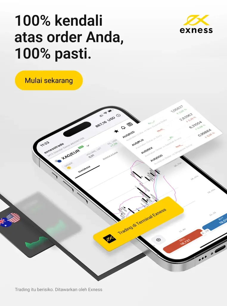 Aplikasi perdagangan Exness.